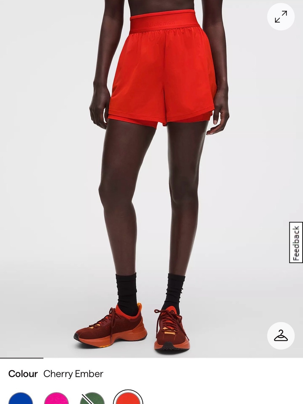 lululemon athletica Cherry Ember Layered Athletic Shorts